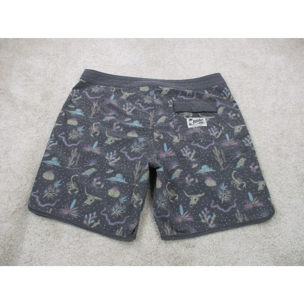 Howler Brothers Board Shorts Mens 40 Black Graphic Print Swim Trunks 9